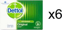 Dettol Savon antibactérien 100 Gram -Original Protect - Savon désinfectant/pastille/savon pour les mains x 6