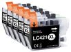Brother 5 x Cartouches d'encre Compatibel met Brother LC421XL Zwart