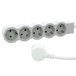 Legrand, Platte stekkerdoos, 5-voudig stopcontact, meervoudige stekkerdoos, 1,5 meter kabellengte, ultrawit/grijs, 694555