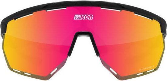Scicon Aerowing Fietsbril - Zwart Gloss - Multimirror Lens Rood - Unisex