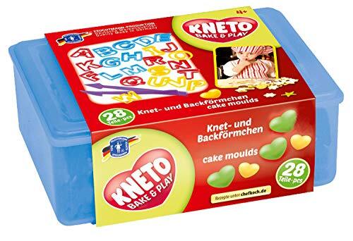 Feuchtmann Spielwaren 6219046 KNETO set met 26 letter-uitsteekvormpjes en 2 gereedschappen voor bakken en knutselen