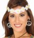 Fiestas Guirca Fiestas Verkleed haarband met bloemen - wit - meisjes/dames - Hippie/flower Power