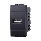 IXTRIMA USB-stekkermodule 5 V 2,1 A, zwart, compatibel met Bticino Living Light/International, 1 stuk