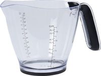 Merkloos / Sans marque Koopman International Maatbeker transparant met anti sliprand - 1 liter/1000 ml - kunststof