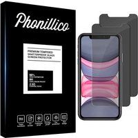 Phonillico® Gehard glas voor iPhone XR [Pack 2] Zwarte film Anti Spy Glass Screenprotector