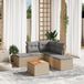 Maison Exclusive - Ensemble de meubles de jardin 6 pièces avec canapé et coussins, beige, en polyrotin