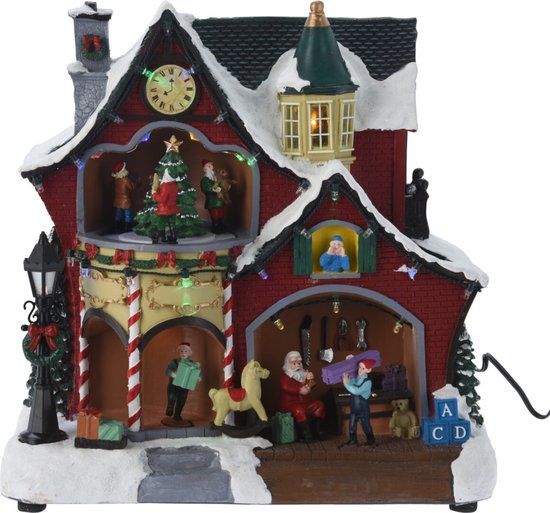Buitengewoon de boet Bol Bewegende kerstscène Hoofdkwartier van de Kerstman