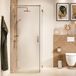 Sealskin Pure Zijwand voor combinatie met draaideur 120×200 cm, 8 mm helder veiligheidsglas met antikalklaag Geborsteld goud