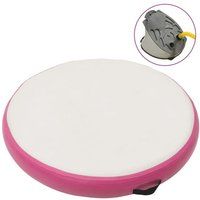 vidaXL Gymnastiekmat met pomp opblaasbaar 100x100x10 cm PVC roze