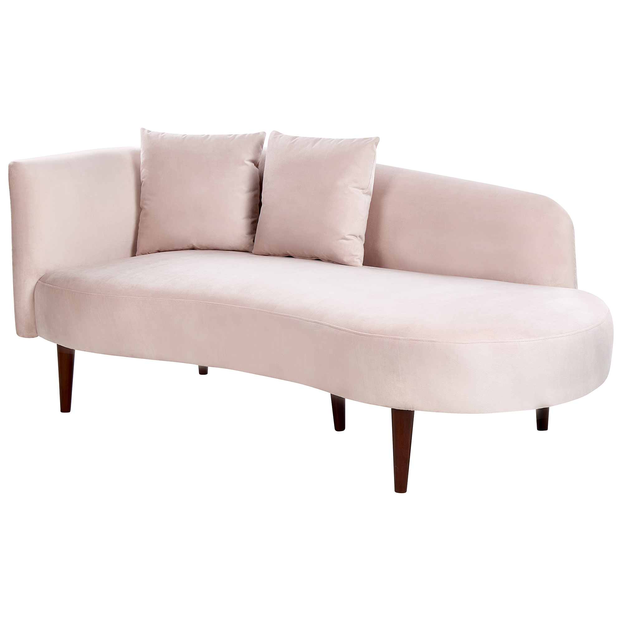 BELIANI Beliani CHAUMONT - Chaise longue - Roze - Rechterzijde -  Fluweel