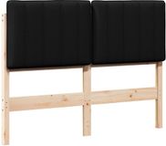 vidaXL - Gestoffeerd hoofdbord - Bruin en Zwart - 120 cm - Massief grenenhout