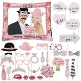 Accessoireset voor fotobox, bruiloft, 32-delig, met opblaasbaar frame