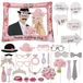 Accessoireset voor fotobox, bruiloft, 32-delig, met opblaasbaar frame