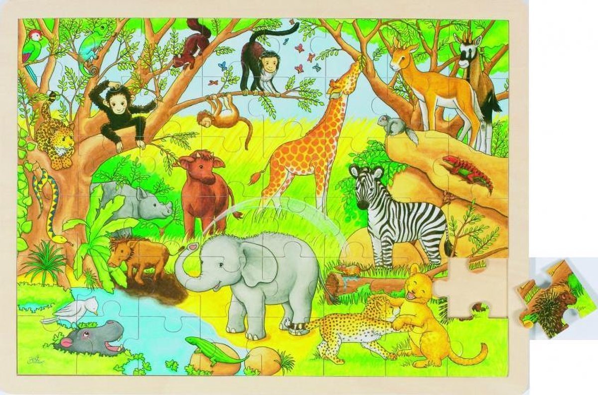 Goki legpuzzel Afrika junior hout 48 stukjes