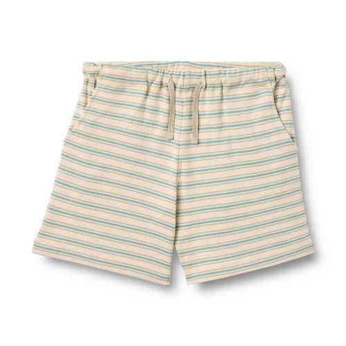 Wheat gestreept sweatshort beige/blauw