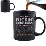 Acen Merchandise Merry Christmas by Order of The Peaky Blinders Koffiethee, melk, warmhoudgevoelige kleurverandering, zwart en wit, keramische mok