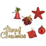 Complete set, kerstdecoratie, rood, 30 x 20 x 8