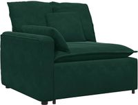 vidaXL Modulaire bank armleuning eindmodule met kussens 100 cm Donkergroen Velvet