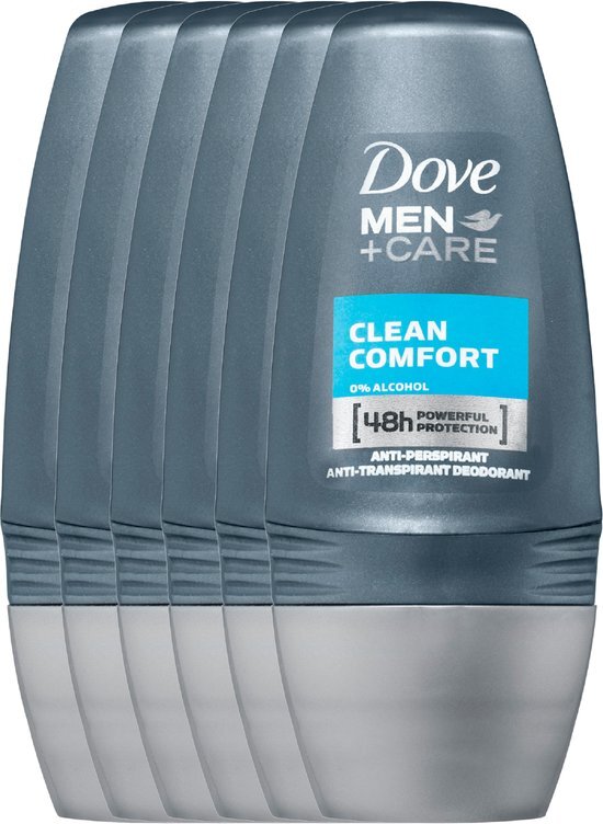 Dove Men+Care Clean Comfort - 50 ml - Deodorant Roller - 6 stuks - Voordeelverpakking