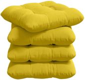 vidaXL Zitkussens - 4 stuks - Stof - Lichtgeel - 40 x 40 x 12 cm