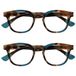 Opulize Ava 2 Stuks Vrouwen Dames Bruine Schildpad Turquoise Super Comfortabele Pasvorm Leesbril Scharnieren Met Veer RR62-Q +3,00