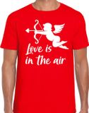 Bellatio Decorations Shoppartners Bv Valentijn/Cupido love is in the air t-shirt rood voor heren - S
