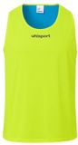Uhlsport omkeerbaar shirt, lange mouw, katoen, Fluo Geel/Cyaan, Maat XS/S