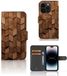 Book Style Case pour iPhone 15 Pro Wooden Cubes