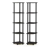 Furinno Besi 3-Tier industriële multifunctionele plank display rack met metalen frame, walnoot inham