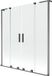 Mexen Velar L Duo paroi de douche 2 volets coulissants 150 x 150 cm, transparent, canon brossé gris