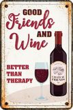 waakbord Good Friends Wine waakbord - Decoratief metalen bord voor wijnliefhebbers - A4 formaat - 21 x 29,7 cm