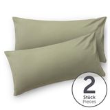 Blumtal - Set Van 2 Kussenslopen - Superzachte Premium Jersey Kussenhoes - 100% Katoen - 40 x 60 cm - Olijfgroen