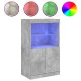 VidaXL Dressoir met LED-verlichting, betongrijs, 60,5 x 37 x 100 cm