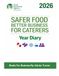 Safer Food Batter Business For Caterers Year Diary Log: Books For Business