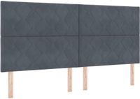 vidaXL Hoofdbord Donkergrijs Fluweel 200 cm
