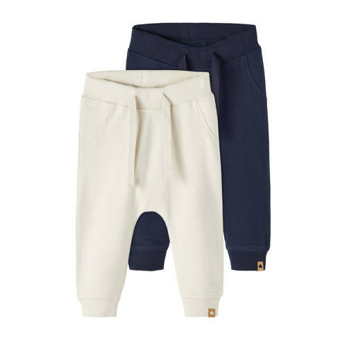 NAME IT NAME IT BABY skinny broek NBNTAKKI met biologisch katoen donkerblauw/ecru