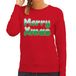 Bellatio Decorations Merry xmas foute Kersttrui - rood - dames - Kerstsweaters / Kerst outfit XS