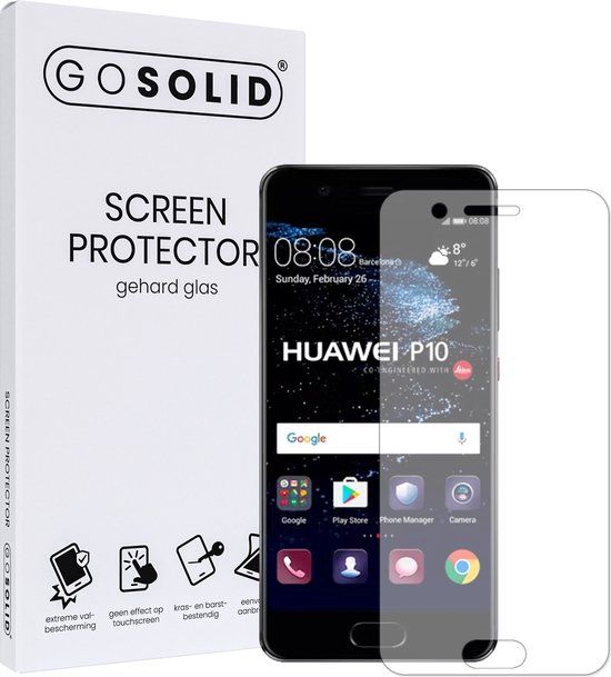 GO SOLID! ® Screenprotector Huawei P10 Plus - Gehard Glas - Anti-bacterieel