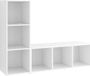 vidaXL TV-meubel, 2 stuks, weiß, 107x35x37 cm, Holzfaser