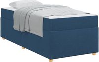 vidaXL Bedframe met matras Blauw 100 x 200 cm Stof