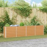 vidaXL Verhoogde plantenbak Lichtbruin Staal 320 x 40 x 77 cm