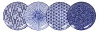 Tokyo Design Studio Nippon Blue Bordenset - 4 Stuks - Blauw/Wit - 16 cm