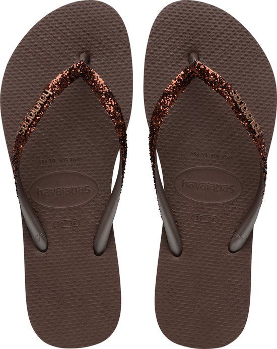 Havaianas HAV. SLIM GLITTER II Donkerbruin Dames Slippers