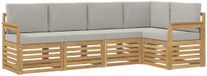 vidaXL - Canapé d'angle - 5 places - Blanc et gris clair - Polyester