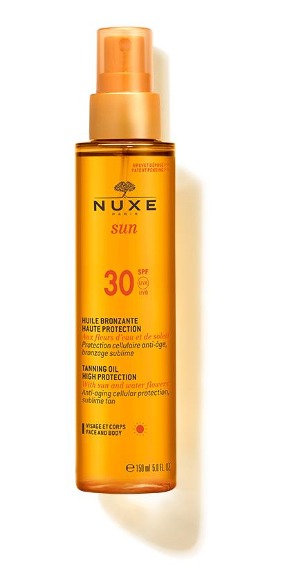 Nuxe Sun Tanning Oil SPF 30 - 150ml - Face & Body Sunscreen Oil