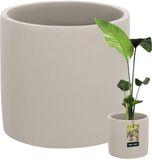 KOTARBAU® Pot de fleurs - Pot de plantes - Pot décoratif - Pot d'intérieur ⌀ 23 cm Pot de fleurs en céramique pour intérieur - 22 cm de haut - Aspect béton - Céramique non vernissée - Mat - Gris