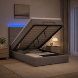 vidaXL Ottomaanse Bed met Matras en LED Taupe 120 x 190 cm Stof