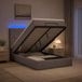 vidaXL Ottomaanse Bed met Matras en LED Taupe 120 x 190 cm Stof