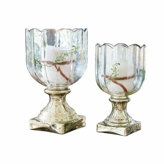 LOBERON Windlicht set van 2 Jovique helder/zilverkleurig