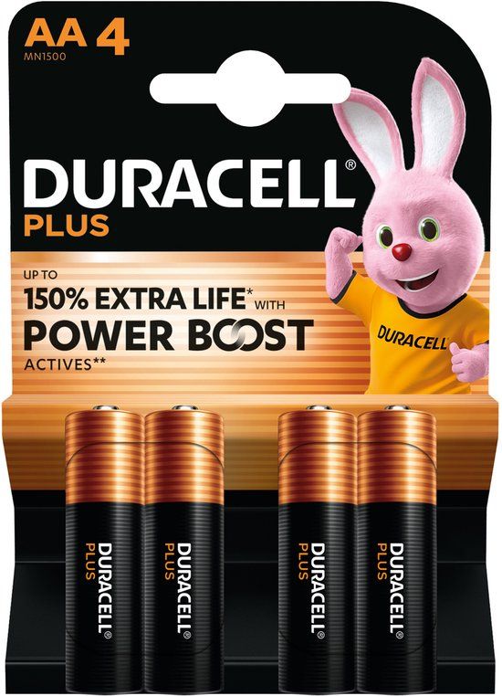 Duracell Plus alkaline AA-batterijen - 4 stuks
